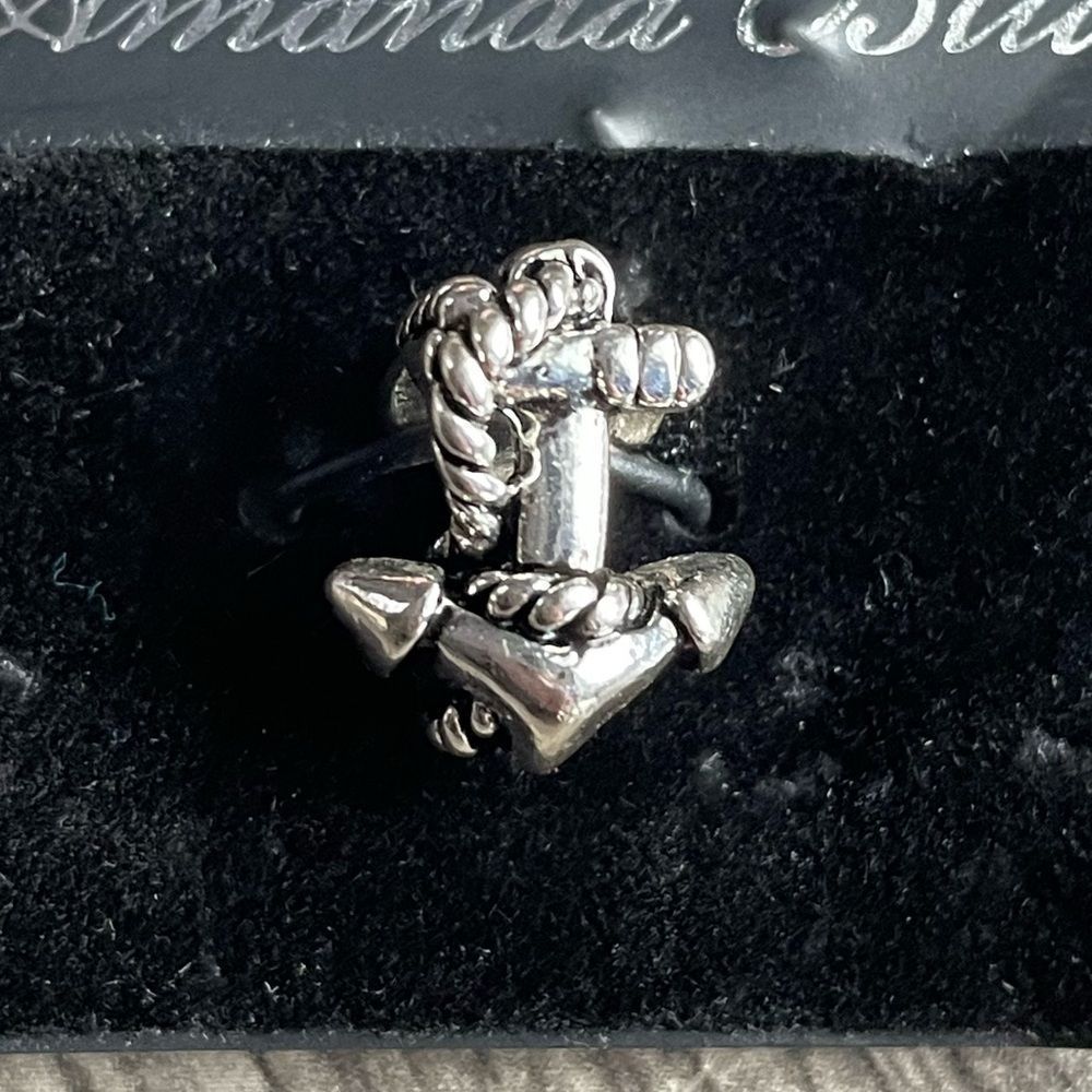 Amanda Blu Silver Plated Anchor Charm Necklace Bracelet